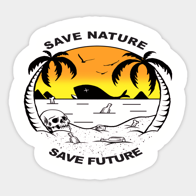 save nature save future Sticker by Oatchoco